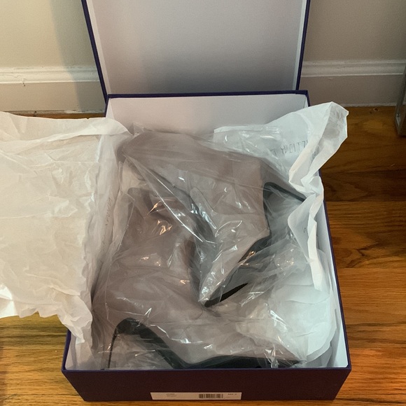 NWT-Stuart Weitzman Cling Suede Stretch Sock Booties - Picture 3 of 7